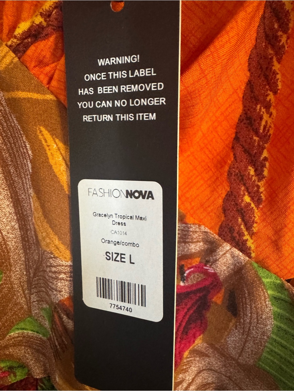 Fashion Nova Orange Tropical Cutout Maxi Dress - Picture 6 of 6